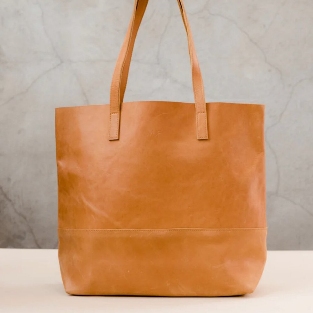 Able Mamuye Classic Leather Tote Tan